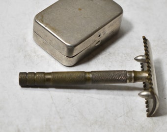Vintage Sammlerstück Mini Rasiermesser Klinge in Case-Razor Klinge mit Design