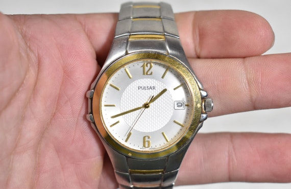 Vintage Pulsar Movt Japan Watch Stainless Steel VX42 X045 reloj de pulsera resistente al agua Etsy Mexico