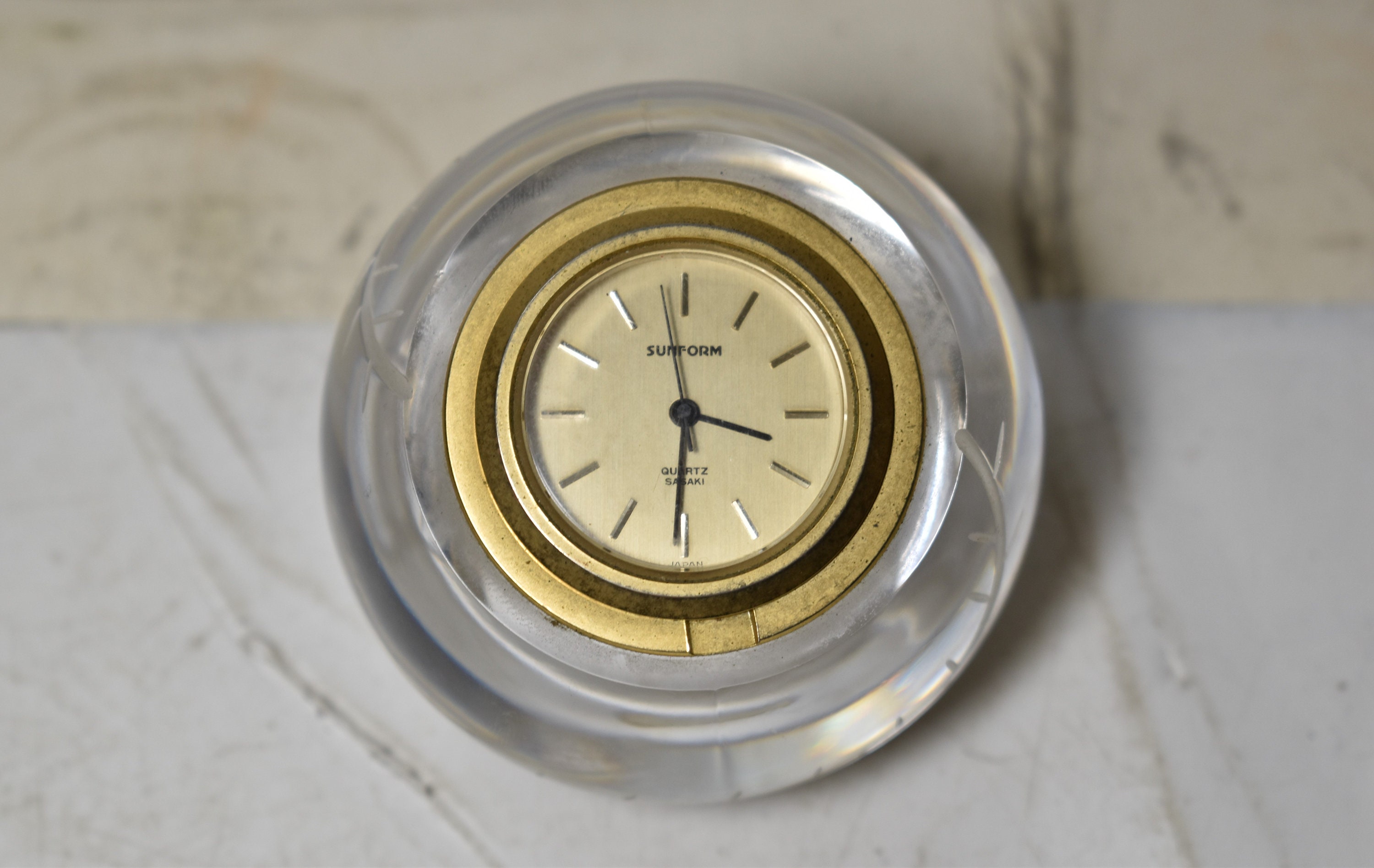 90s SASAKI SUNFORM CLOCK ガラス 時計 ポストモダン Vintage