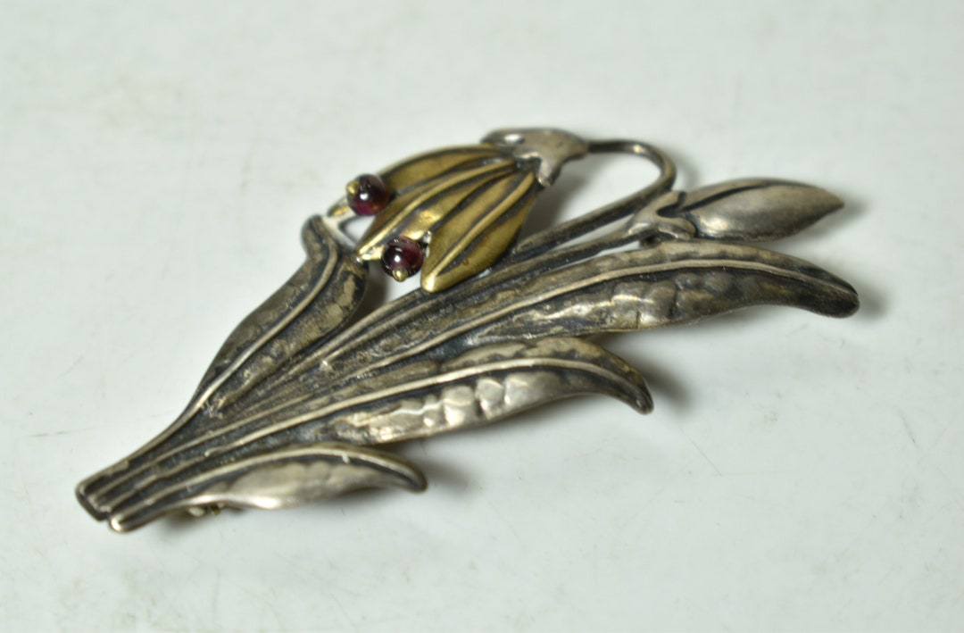 Antique Silver 925 Brooch,pin,clipbrooch Jewel Accessory Silverflower