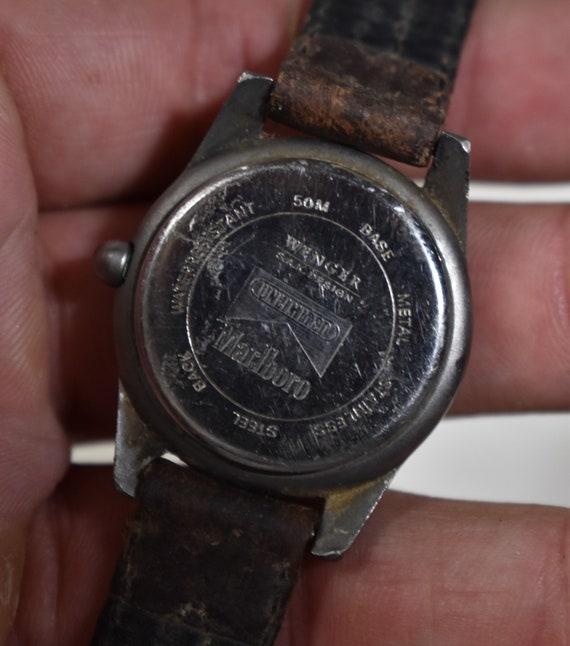 Vintage Quartz 50M T Swiss Watch Made T Advertising Marlboro Wenger