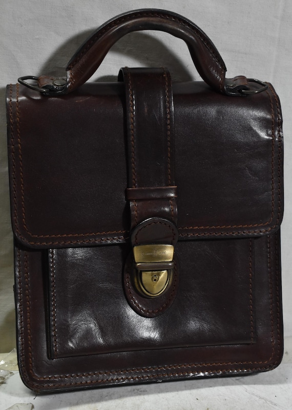 Vintage Collectible Made in Italy Handbag Leather Gianni Conti Design gift accessory Bag Old Fashioned Beautiful Design men Bag Accessory Etsy