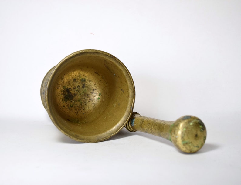 BRONZE MORTAR and PESTLE Vintage Brass Bowl Apothecary - Etsy