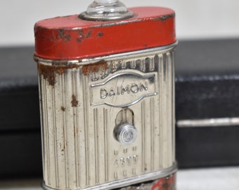 Torcia vintage da collezione, realizzata in Germania, Daimon 4600 colore rosso e argento, strumento, attrezzatura