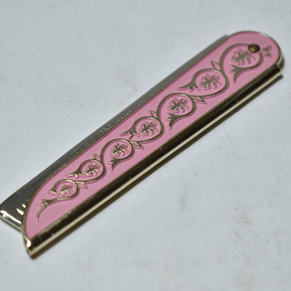 peigne vintage de collection fait à la main Shalon Made In Japan-Pink w / beautiful Design