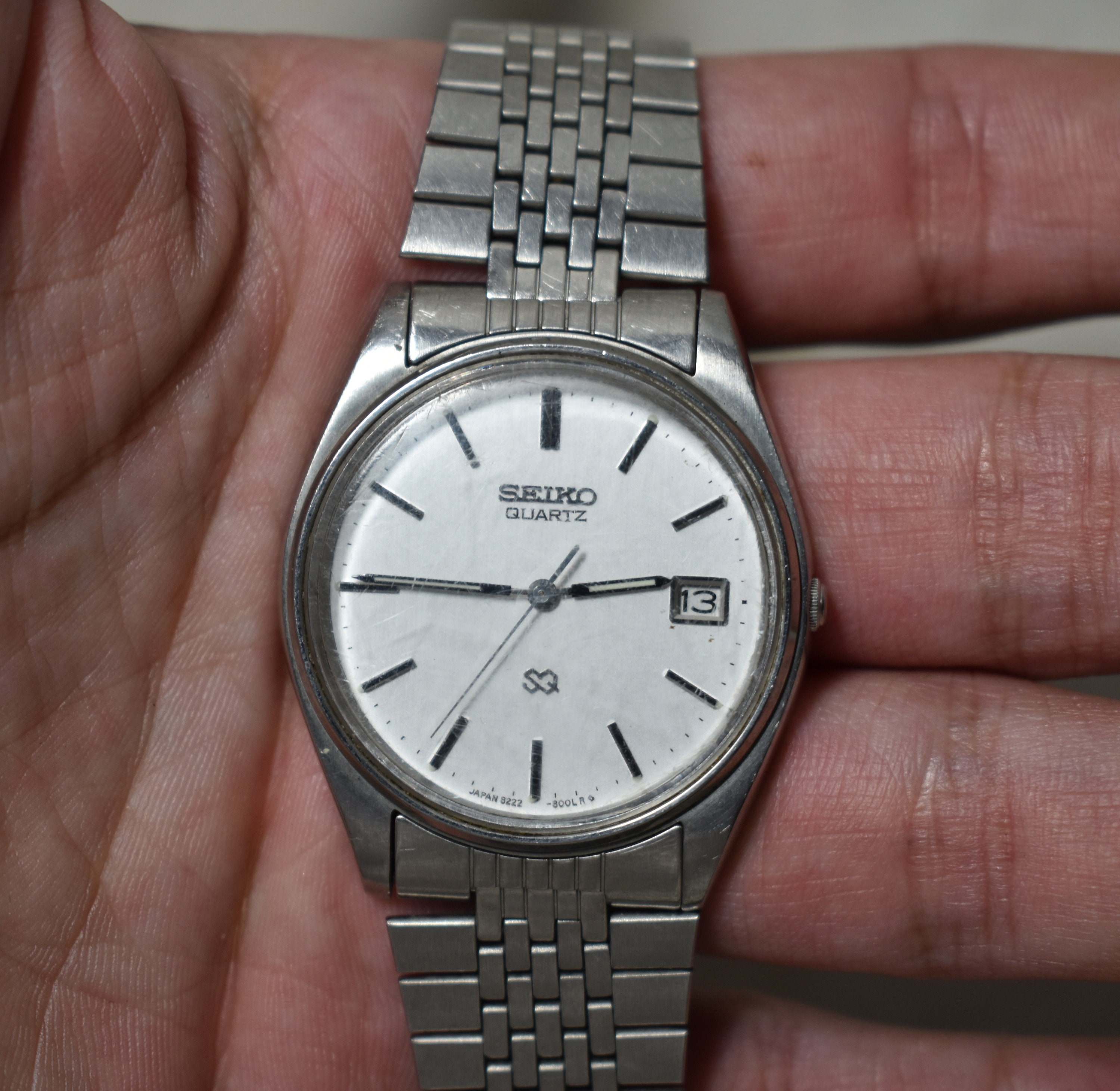 Vintage Seiko Watch Quartz Japan 8222-800LR Stainless Steel