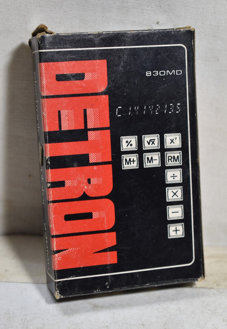 Vintage Detron 830MD-Elektronischer Taschenrechner Made In Korea mit Koffer&Papiere Bild 5