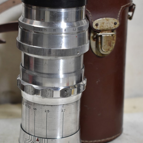 Vintage Camera Lens TELEMAR - 22  5,6 / 200 mm lens KMZ mount M42 Copy Sonnar Vintage RF Soviet