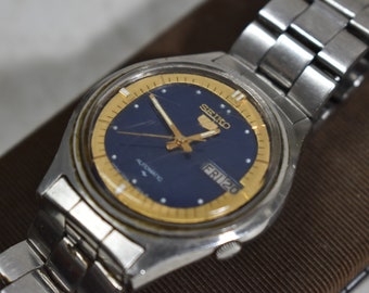 Vintage Seiko 5 Automatik Japan Uhr 7009-8028 Edelstahl Armbanduhr