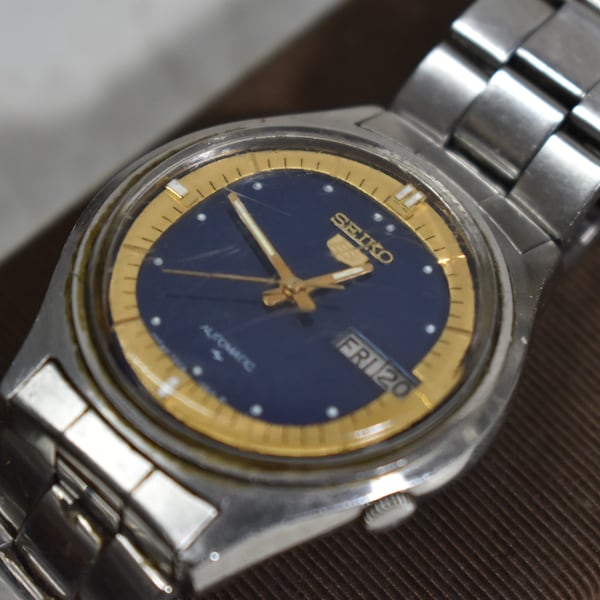 Vintage Seiko 5 Automatik Japan Uhr 7009-8028 Edelstahl Armbanduhr