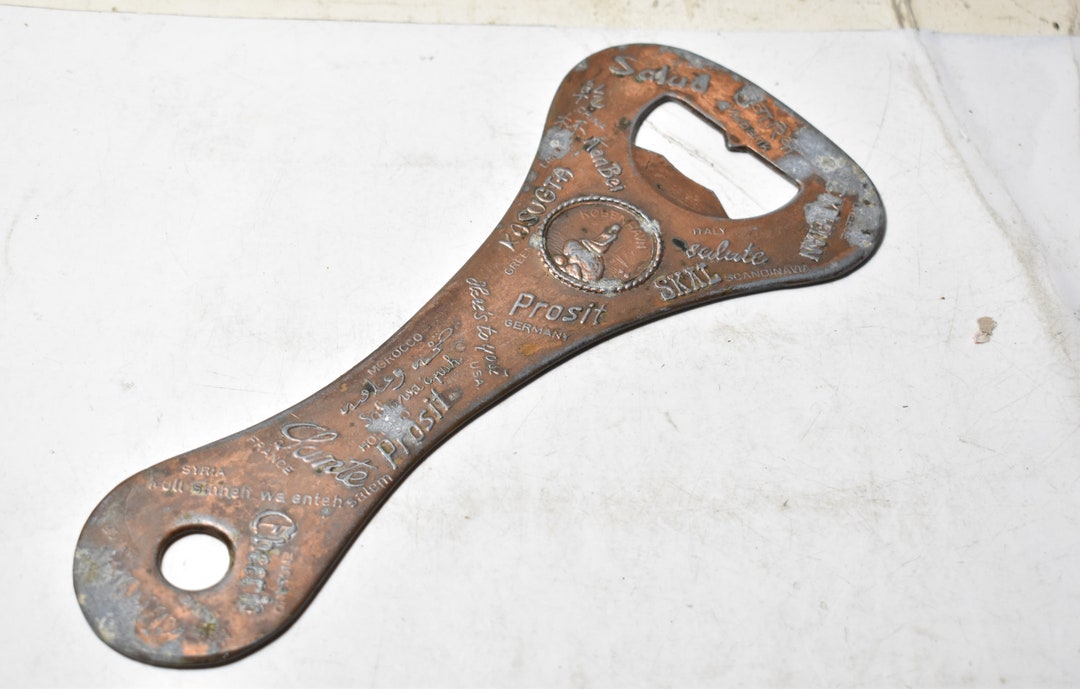 Very Rare and Antique Bottle Openerresistant Metalseveral Beverage Brads and Countries Printed