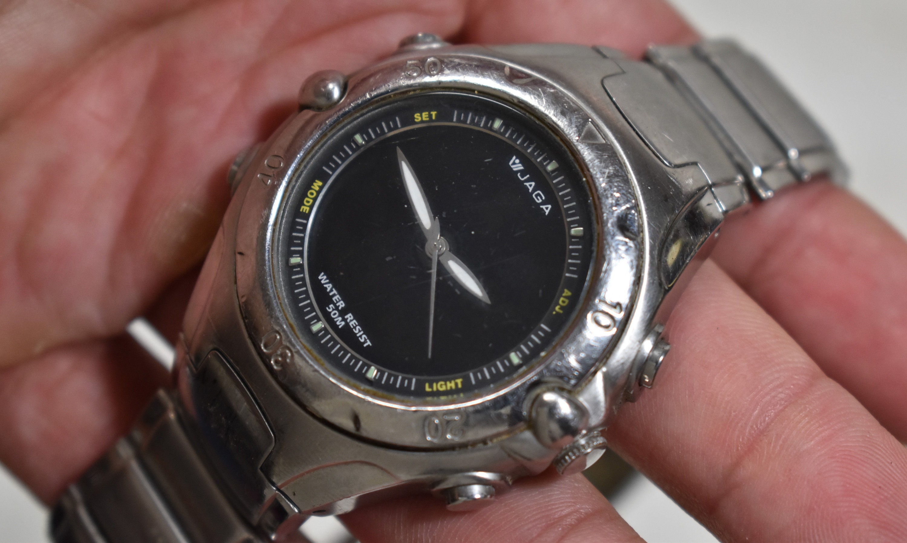 Vintage Jaga Water Resist 50M Watch stainless Steel Wristwatch jewel accessory Etsy Canada