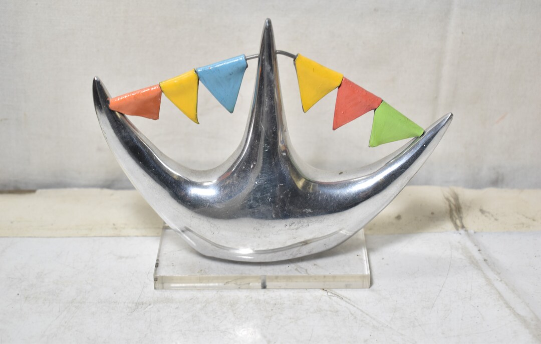 Vintage Collectible Beautiful Home Decor Ship Design Shiptable Desk Decor Metal Ship Etsy