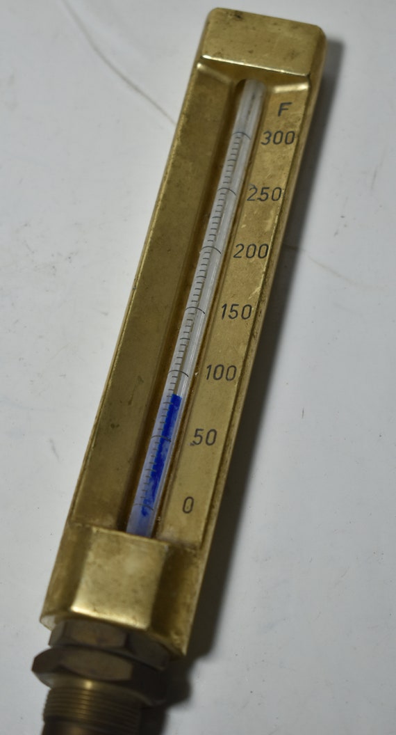 Zero Stock-Vintage Art Deco Metallic Desk Thermometer Made in USA