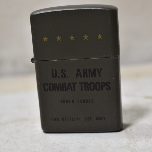 Vintage Collectible U.S Army Combat Troops Armed Forces Lighter-Tobacco Lighter