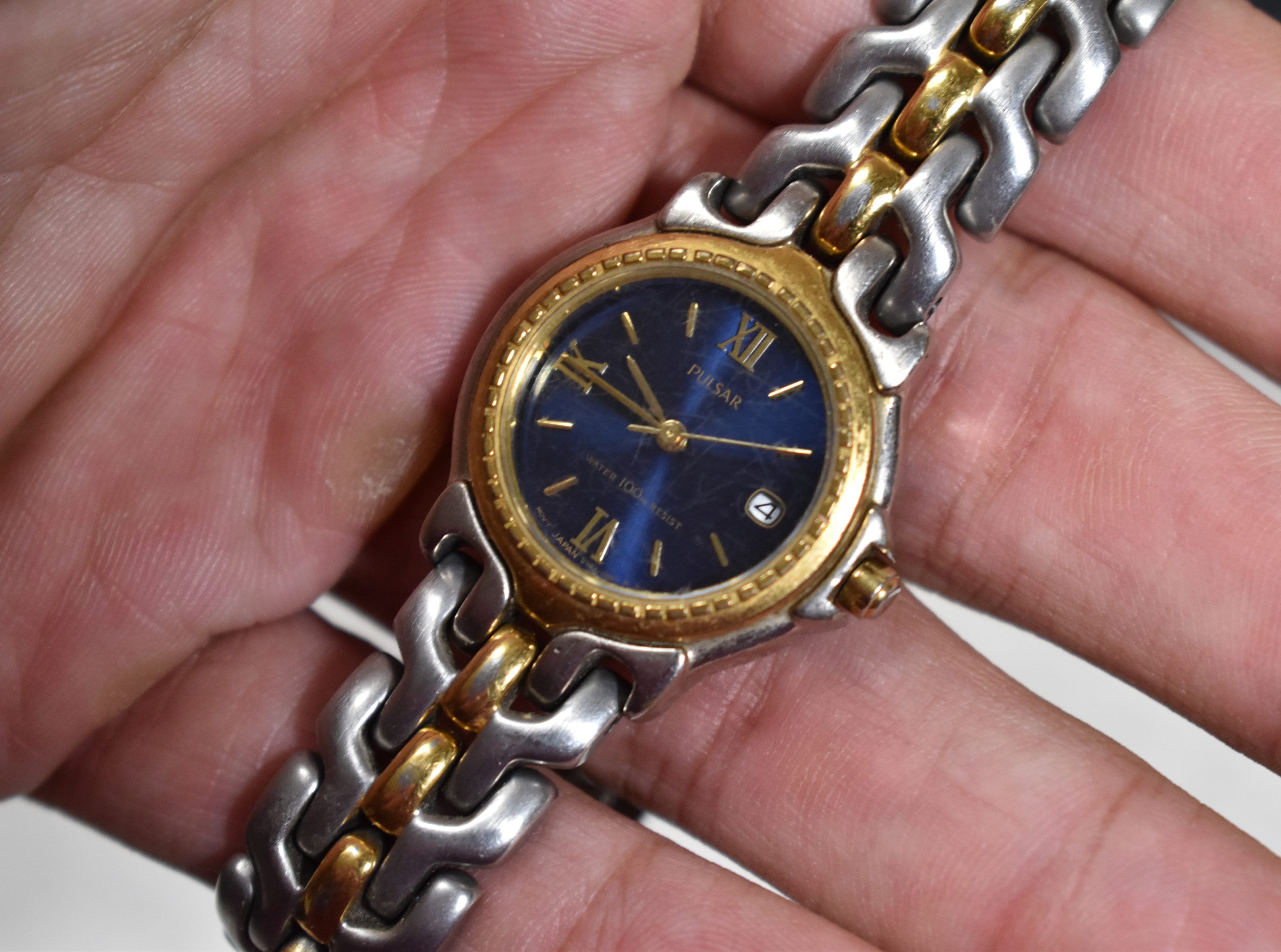 Vintage coleccionable Pulsar Water 100m Resist Japan Movt Watch V782 0430 Acero inoxidable Etsy Mexico
