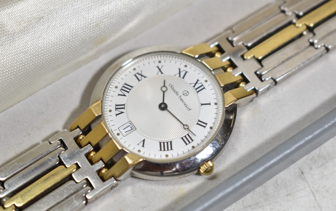 Vintage coleccionable Claude Bernard reloj reloj de pulsera de acero inoxidable 71239 reloj de pulsera hecho en Suiza Etsy Espana