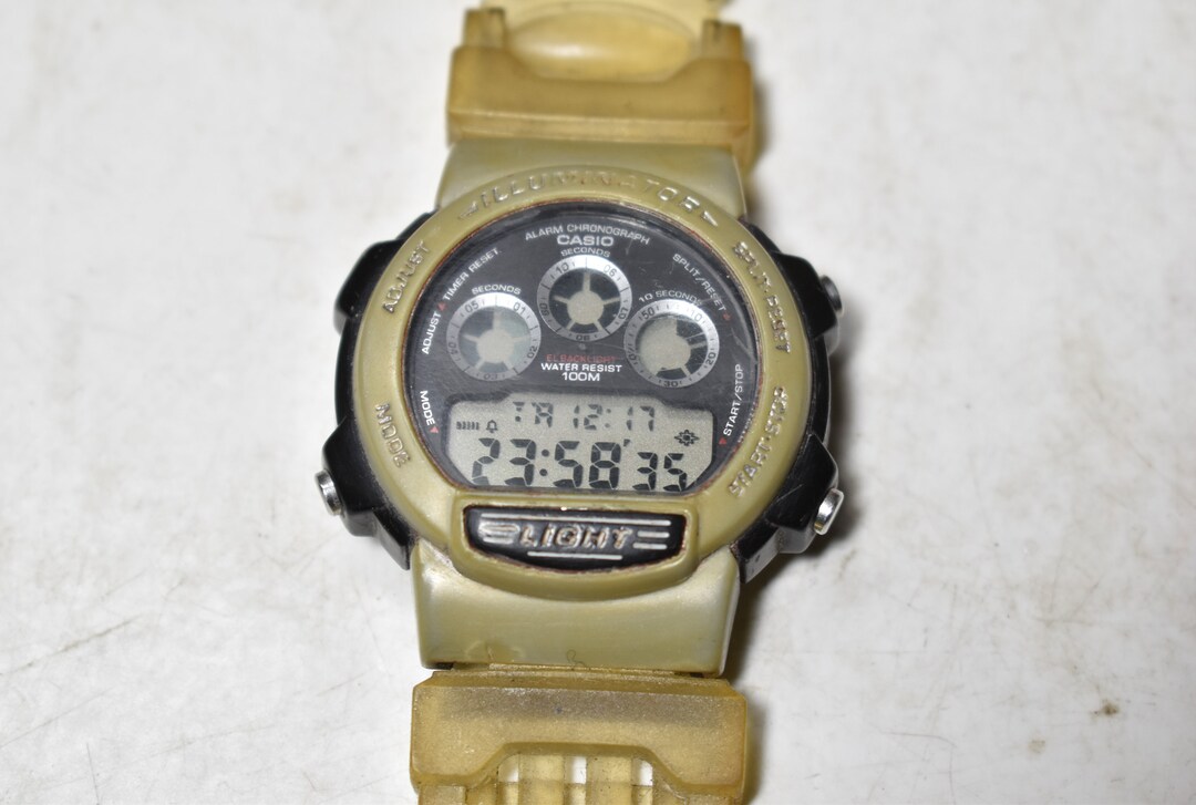 Casio Alarm Chronograph Watch Illuminator Water Resist 100M W728H Etsy