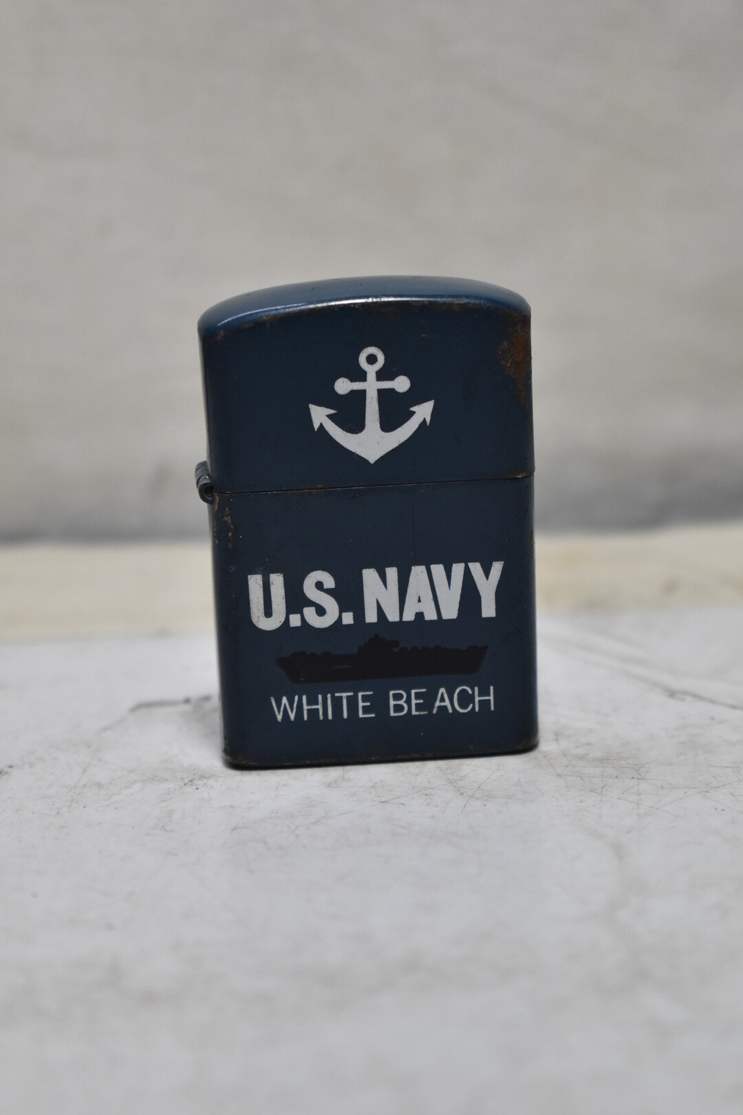 Vintage Collectible U.S Navy White Beach Lighter Rembotobacco Lighter