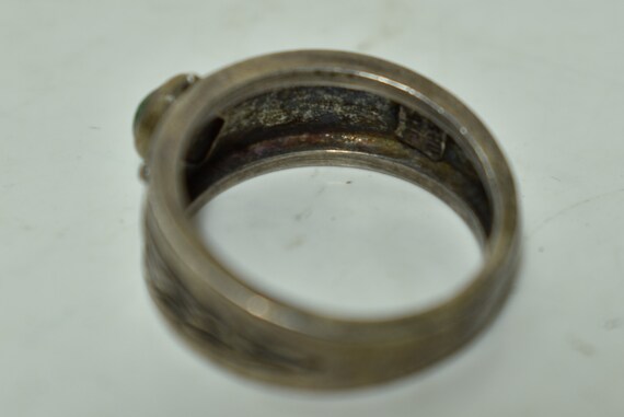 Vintage Silver Ring 925 Jewel-Stackable Ring-Engr… - image 3