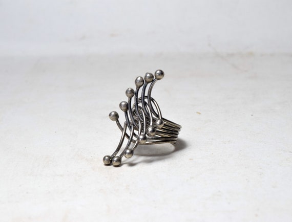 Sterling Silver Ring, Mid Century Ring, Modernist