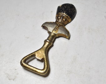 Vintage Collectible Bronze Bottle Opener-w/Design Soldier Of England