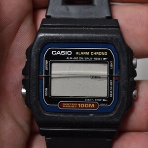 Vintage Casio Watch Alarm Chrono Water Resist 100M W-721 Japan T-casio ...