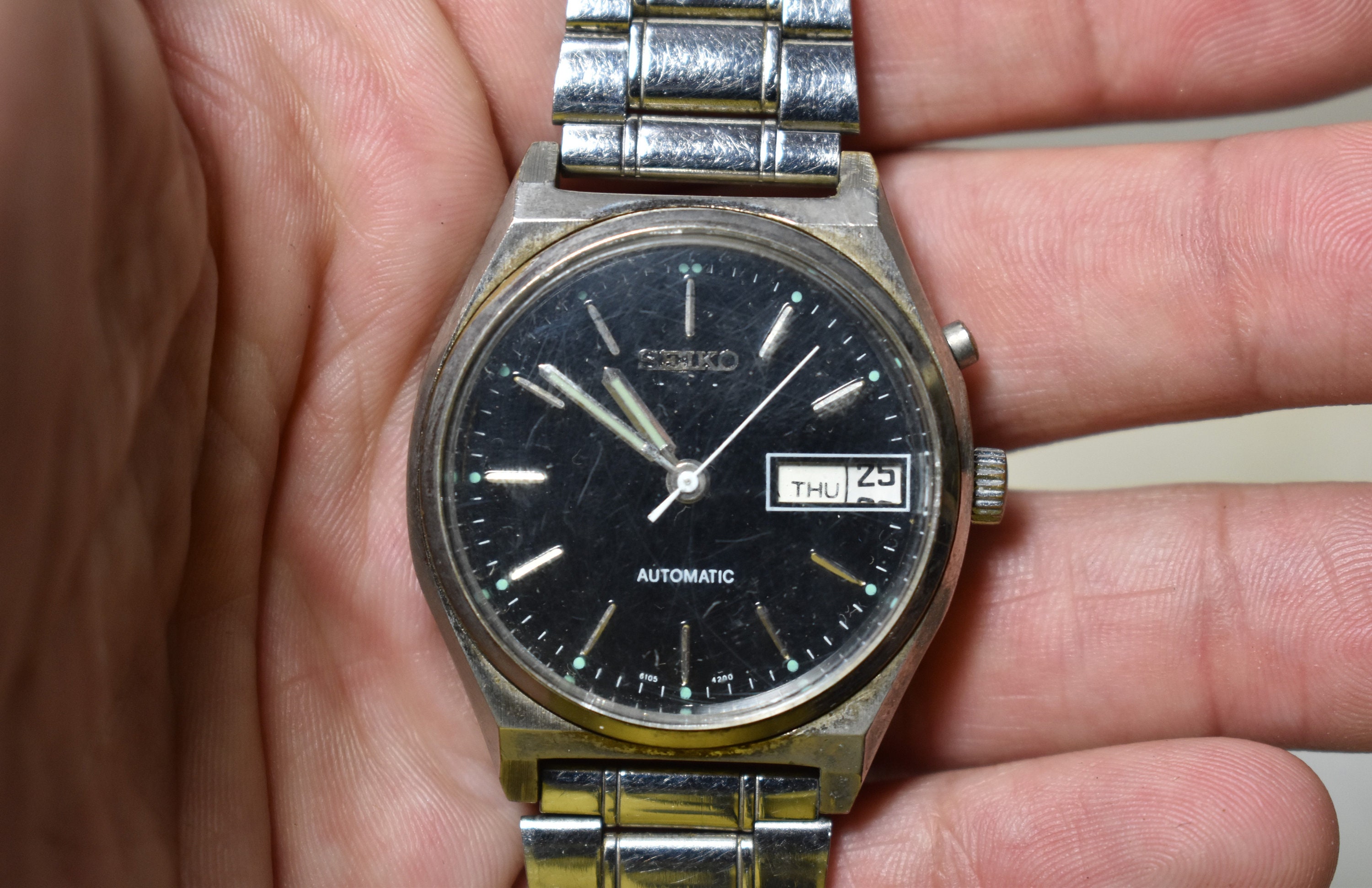 Vintage Seiko Automatic Watchwristwatch Stainless Steel Etsy