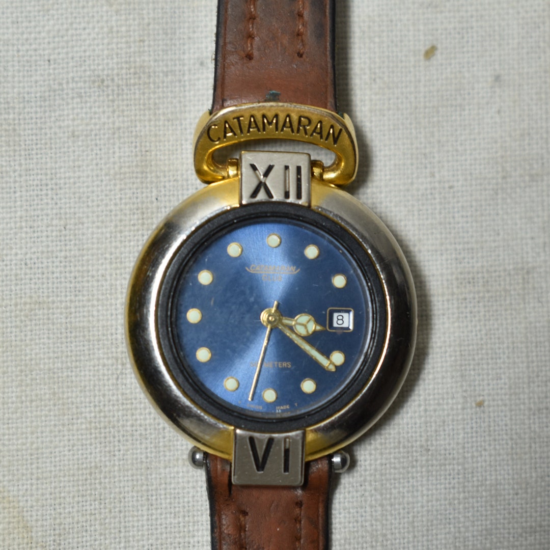 Vintage Catamaran Club Watch 50 Meters 6283 Swiss Made Water Resistantworking Etsy