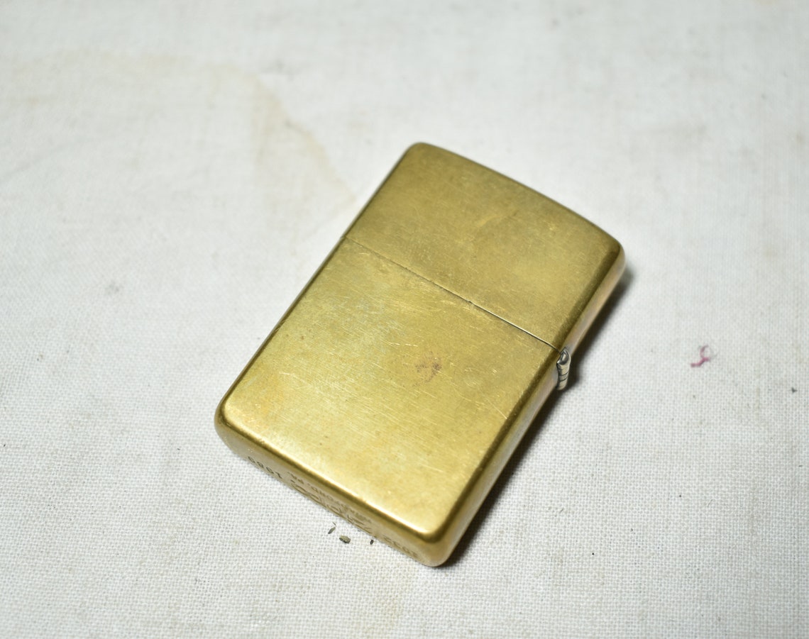 Vintage Zippo Lighter Bradford EM 1932 1989 Solid Brass Etsy