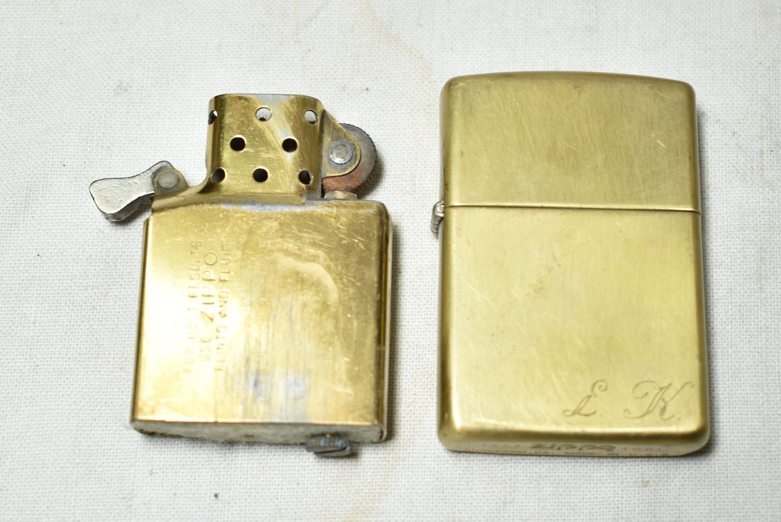 Vintage Zippo Lighter 19321991 Made in U.S.A Engaved E&K Etsy