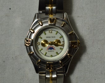 Vintage Swiss Tech Quartz Watch Water Resistant Stainless Steel Back Collectible Working