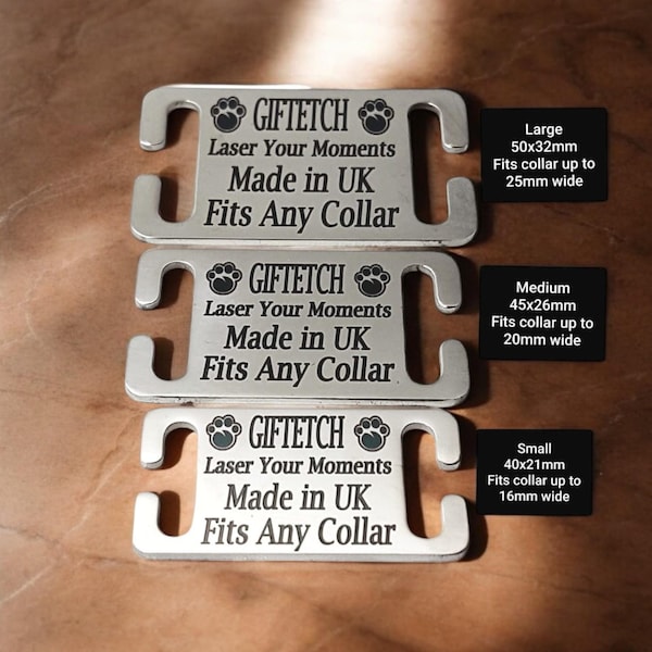 Personalized Stainless Steel Slide-On Dog Collar Tag: Laser Marked Pet ID