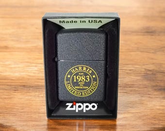 Gepersonaliseerde Zippo Classic Black Crackle Aansteker