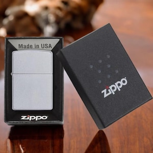 Personalised Zippo Classic Satin Chrome Lighter