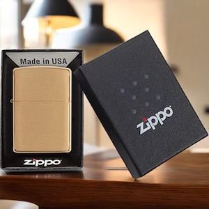 Personalised Classic Brushed Brass Zippo Lighter