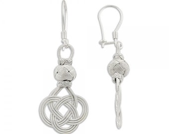 Sterling Silver Handwoven Celtic Love Knot Earrings by Giftetch