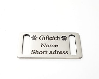 Personalised Stainless Steel Slide on Collar Tags, Pet Id Tags, Dog Collar Tags, Metal Dog Tags