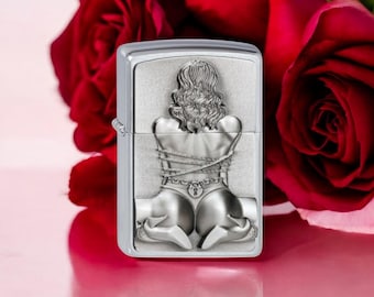 Personalisierte echte Zippo Girl Emblem Feuerzeuge von Giftetch