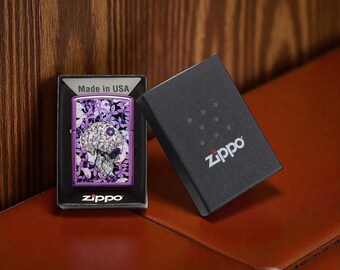 Personalised Genuine Zippo  Skull Design Lighters