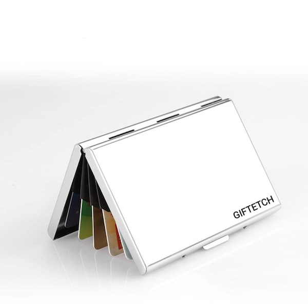 Personalised Card Holder,Stainless Steel RFID Blocking Secure Bank Card Case