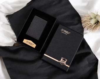 Gepersonaliseerde Zorro-aansteker - Custom Design Black Crackle Brass-aansteker