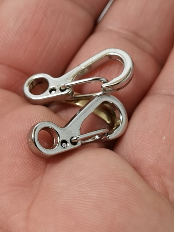 10pcs Silver Alloy Carabiner Clip Snap Hook Split Spring Hang Buckle Keychain Outdoor Climbing Accessories Camping