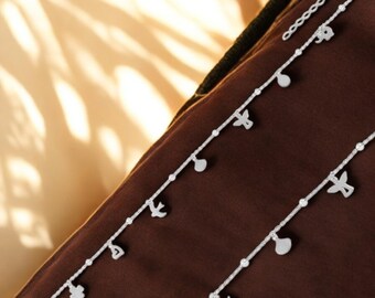 Sterling Silver Dainty Charms Anklet by Giftetch.