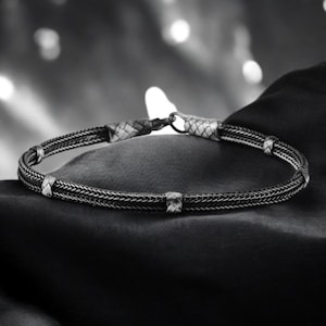 Oxidised Silver Handwoven Bracelet By Giftetch