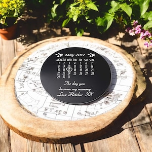 Personalised The Day You Became My Mummy/Daddy, Black Aluminium Coaster.