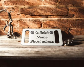 Gepersonaliseerde roestvrijstalen opschuifbare hondenhalsband