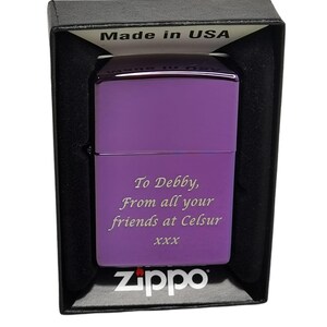 Personalised Hidden Skull Design High Polish Purple Colour Printed Zippo Floral Skull Art Engraved Gift Custom Zippo by GIFTETCH image 4