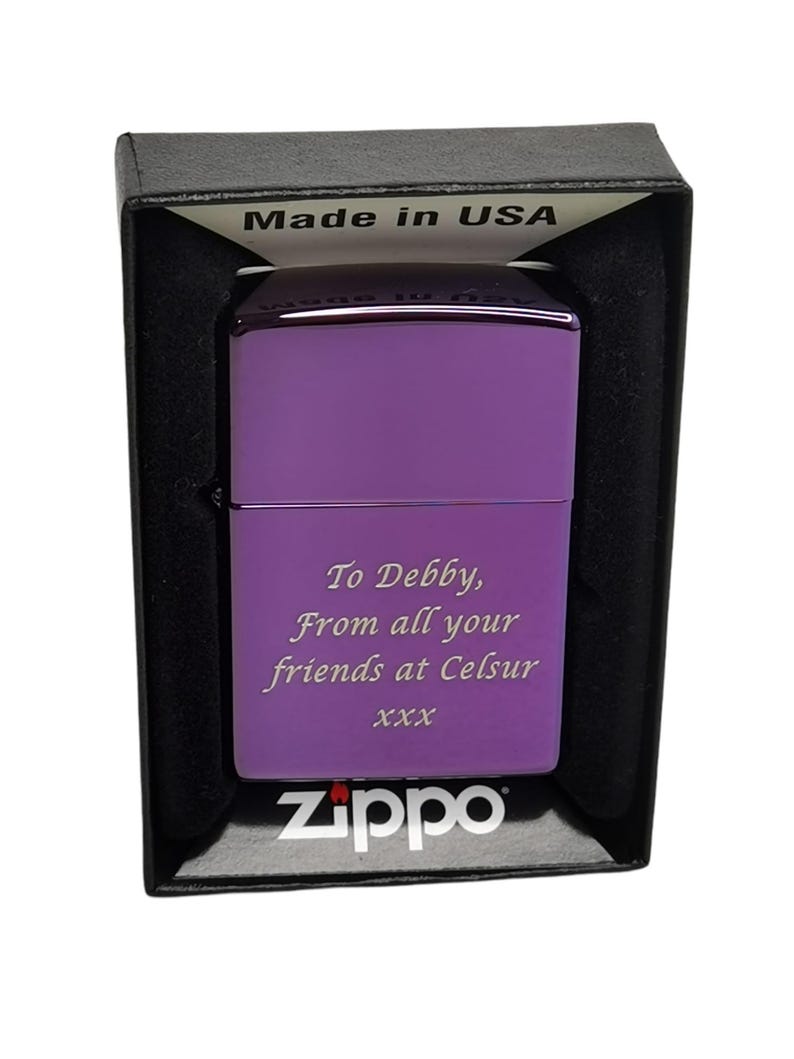 Personalised Hidden Skull Design High Polish Purple Colour Printed Zippo Floral Skull Art Engraved Gift Custom Zippo by GIFTETCH image 4