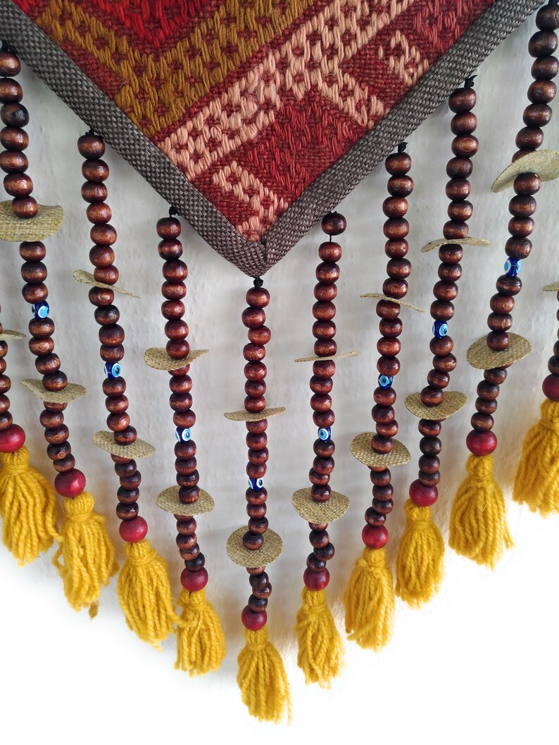 Boho Wall Hanging Beaded Wall Decor Woven Wall Hanging Wall | Etsy